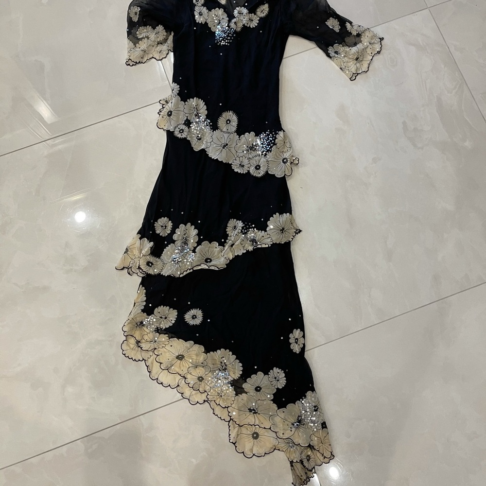 Beautiful white and black dress handmade